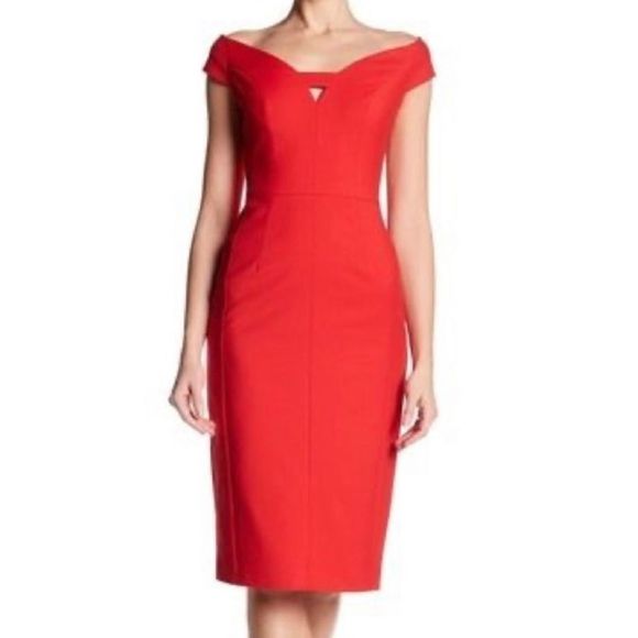 Black Halo Dresses & Skirts - Black Halo Riya Off The Shoulder Sheath Dress 4